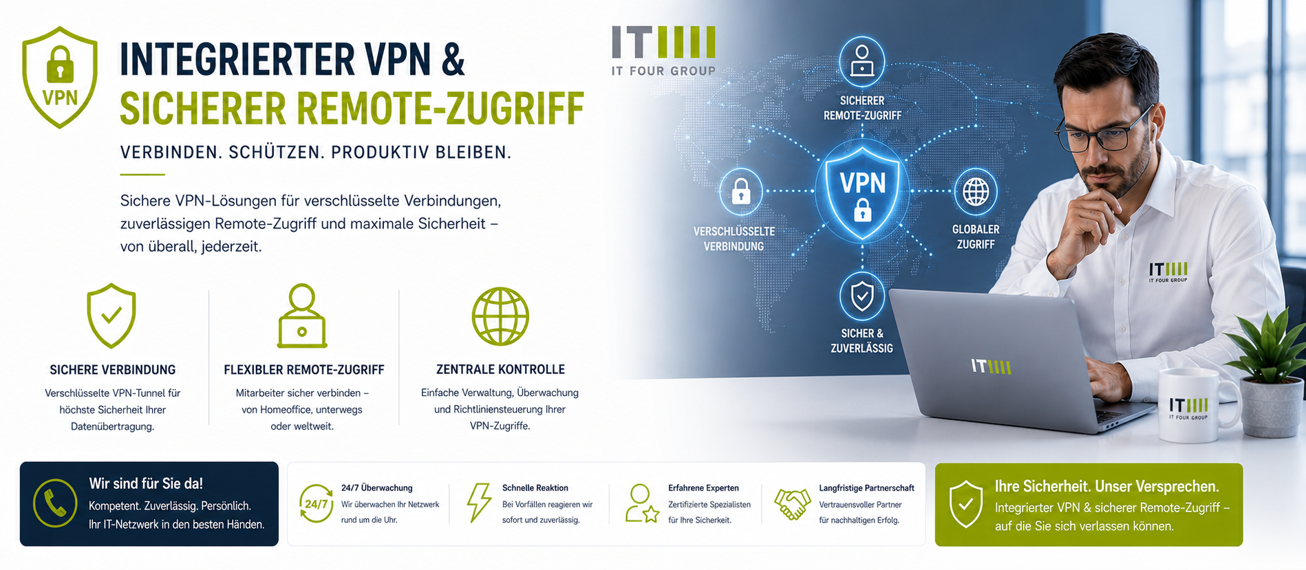 IT-Systemhaus | IT Sicherheit für VPN und sicheren Remote Zugriff im Firmennetzwerk | Rosenheim - Traunstein - Wasserburg - München Integriertes VPN für sicheren Fernzugriff