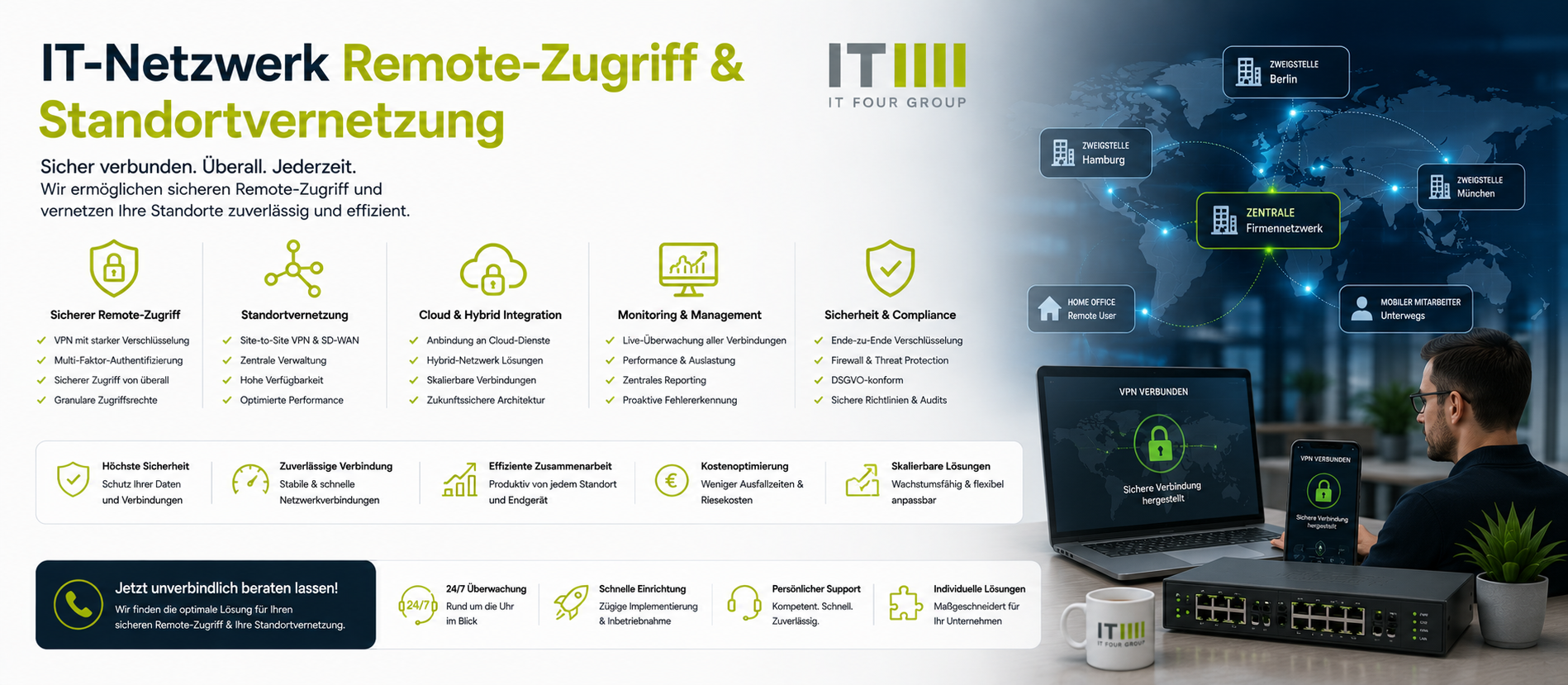 IT Systemhaus | VPN-Netzwerk für sicheren Remote Zugriff im Firmennetzwerk | Rosenheim - Traunstein - Wasserburg - München IT-Netzwerk Remote-Zugriff und Standortvernetzung