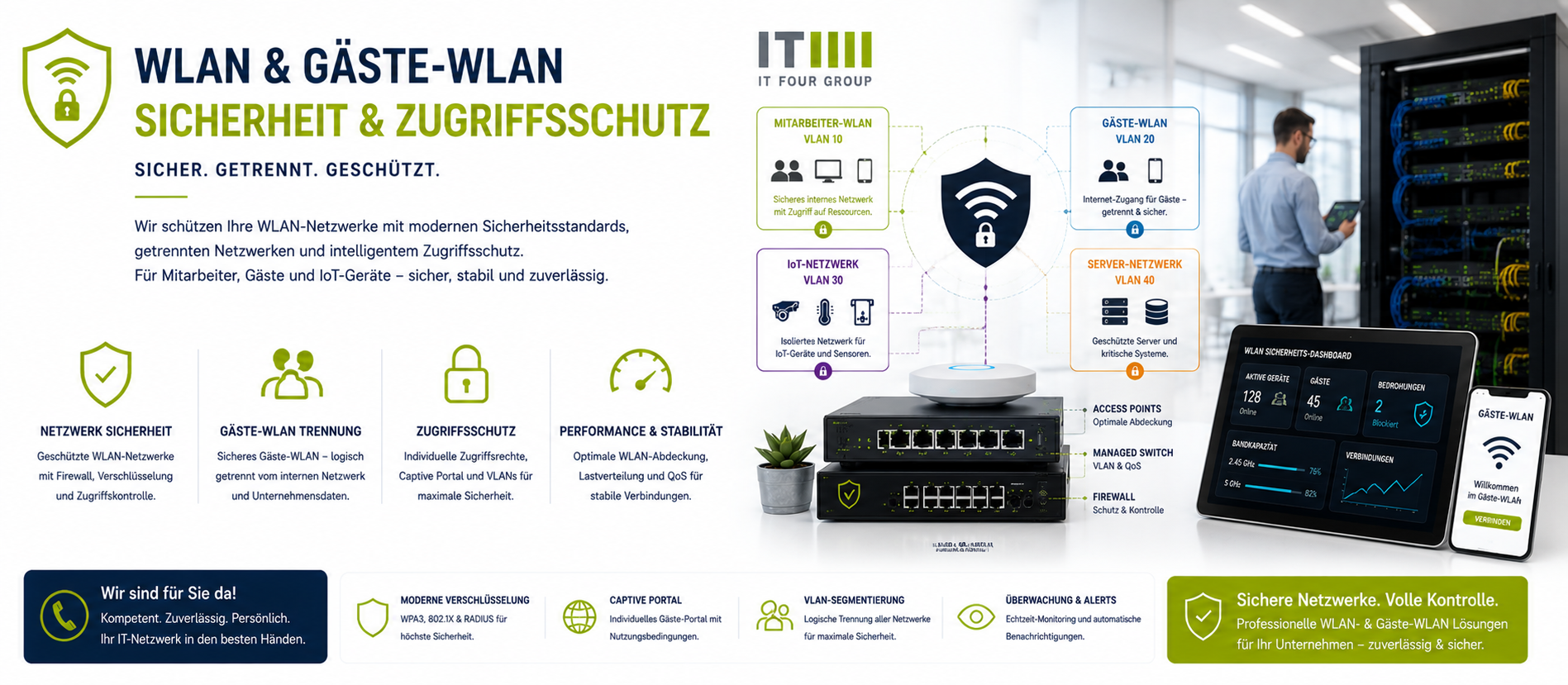 IT-Systemhaus | VPN-Netzwerk für Sicherheit & sicheren Zugang zum Unternehmensnetzwerk | Rosenheim - Traunstein - Wasserburg - München Netzwerkzugang und Gästezugang: Sicherheit und Zugriffsschutz