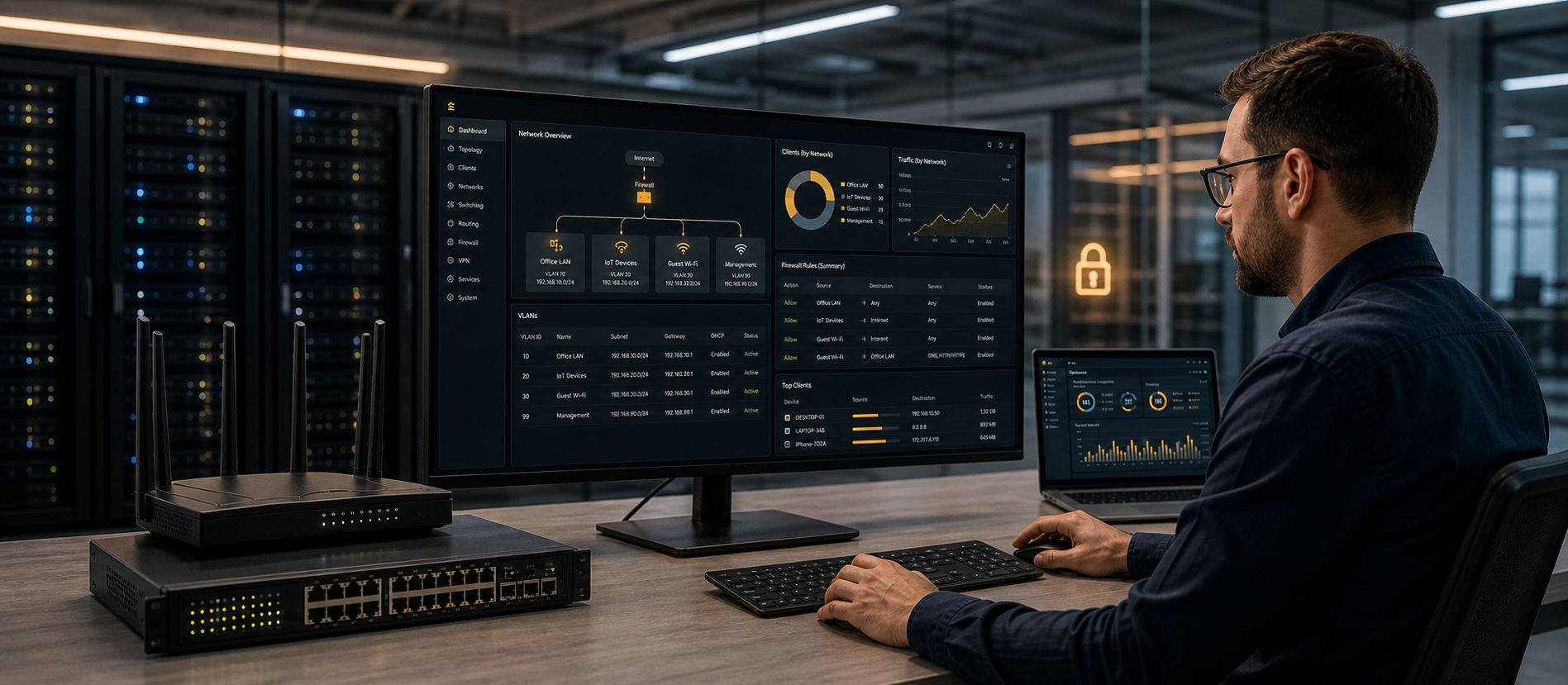 IT-Systemhaus | VPN-Netzwerk Beratung, Planung & Architektur | Rosenheim - Traunstein - Wasserburg - München WLAN-, LAN- und Netzwerksegmentierung
